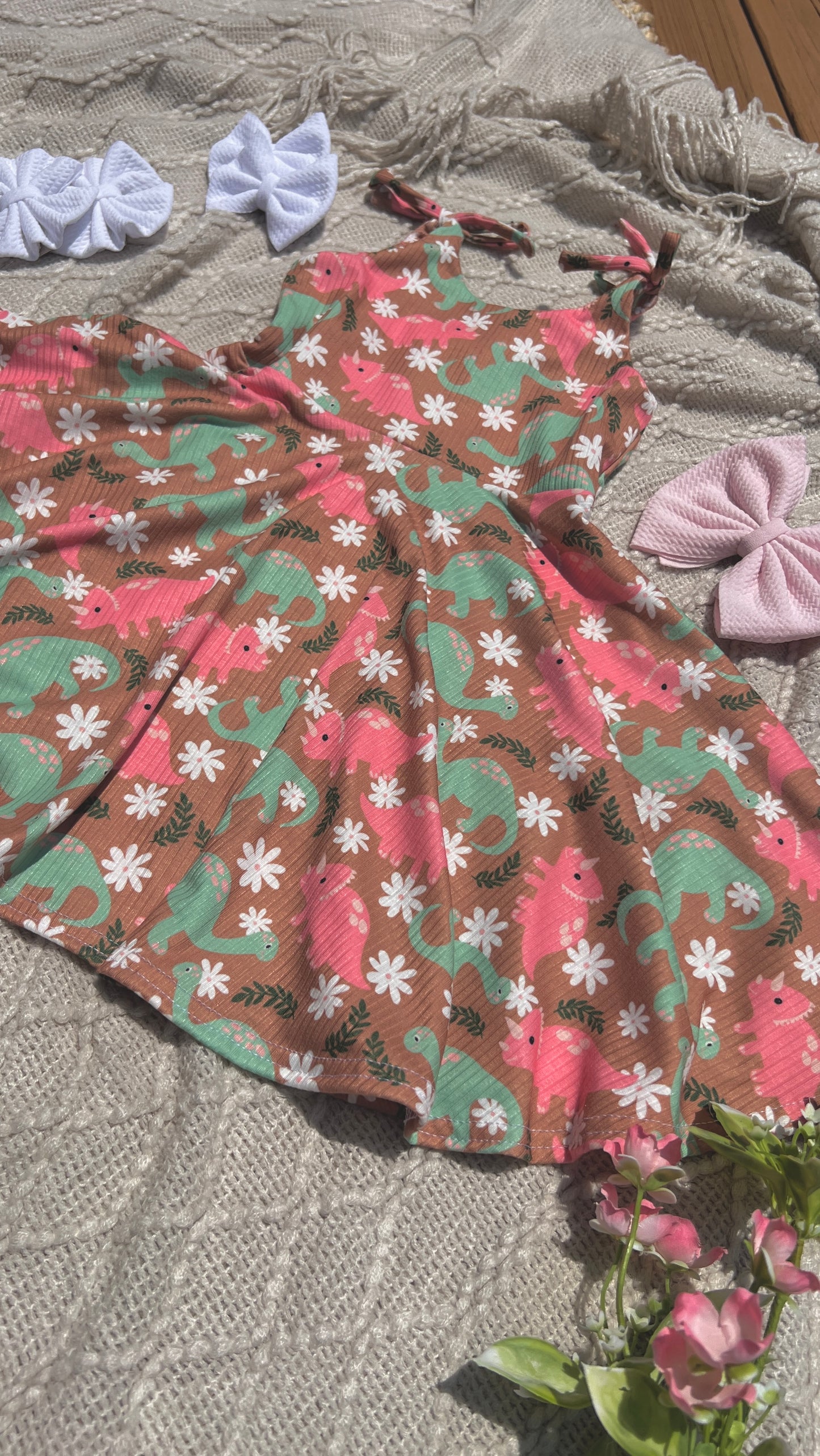 Girly Dino Dress - baby