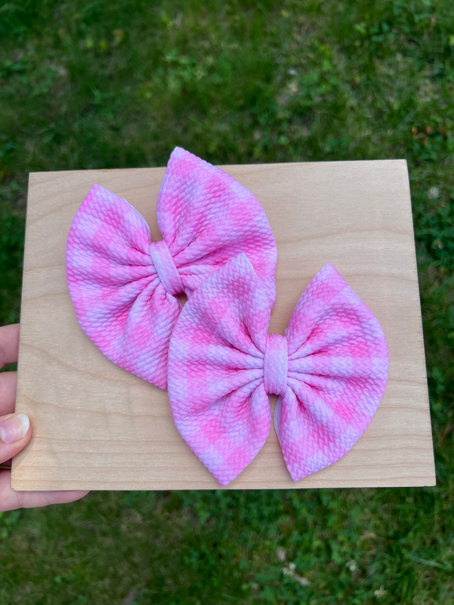 Pink Large Gingham Piggie Set