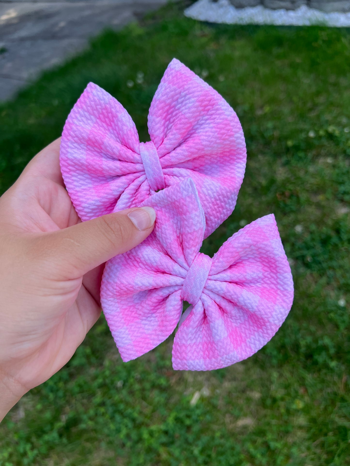 Pink Large Gingham Piggie Set