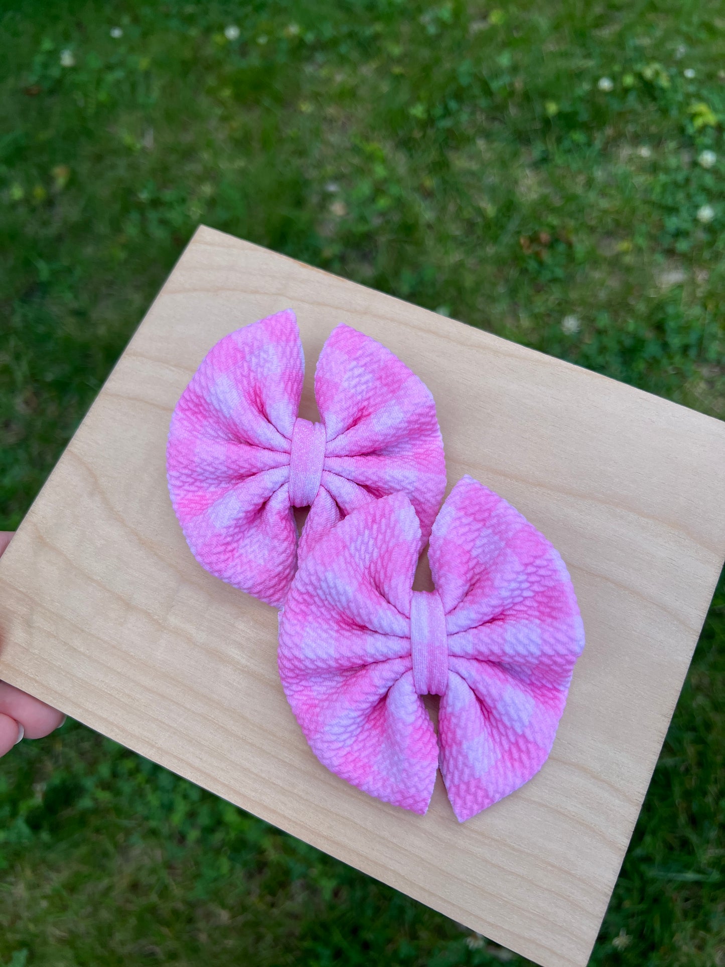 Pink Gingham Pinwheel Piggie Set