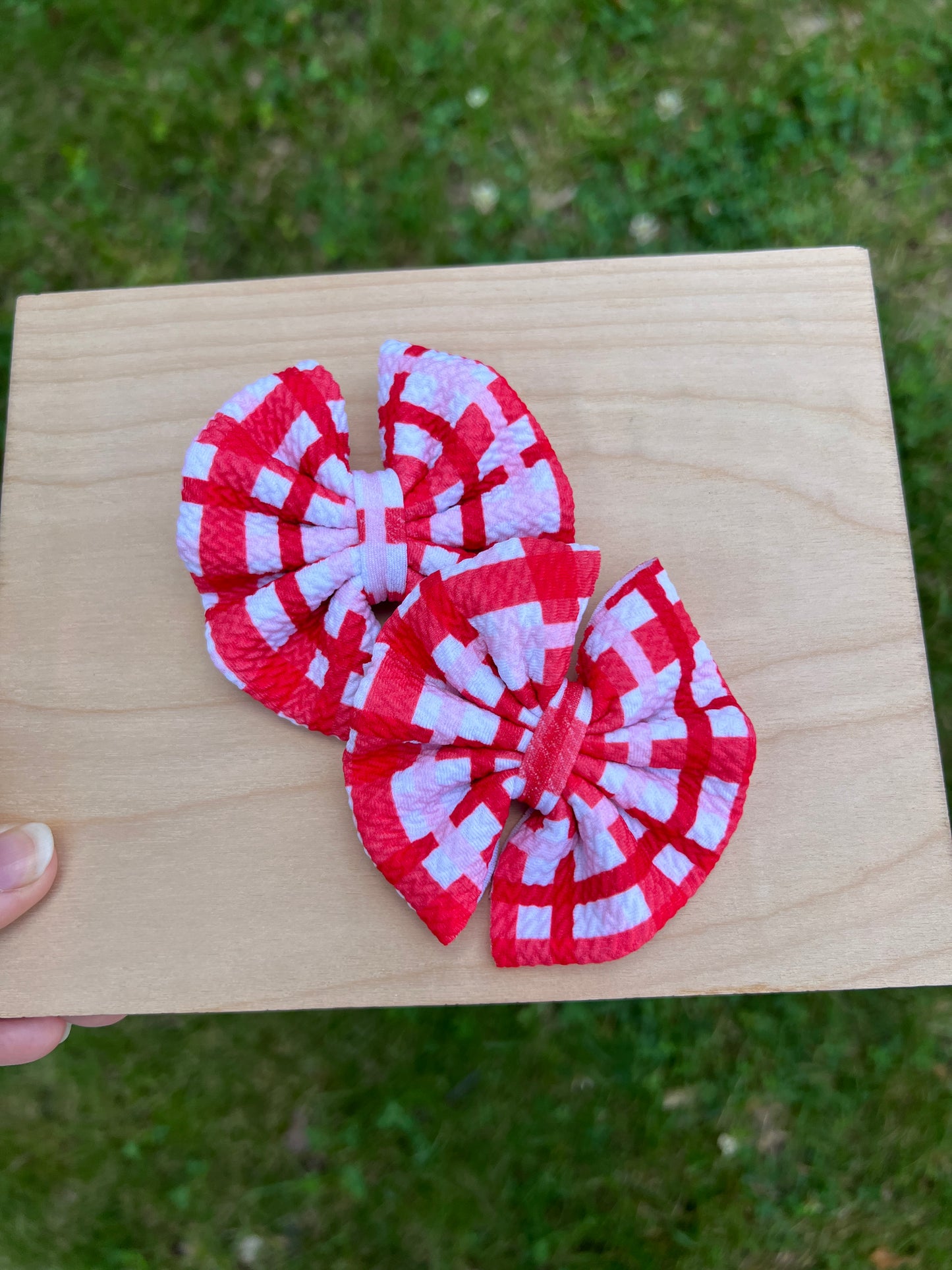 Red Gingham Pinwheel Piggie Set