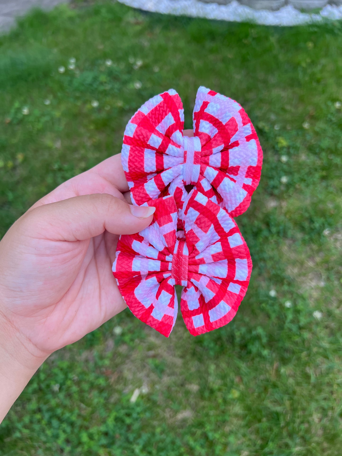 Red Gingham Pinwheel Piggie Set