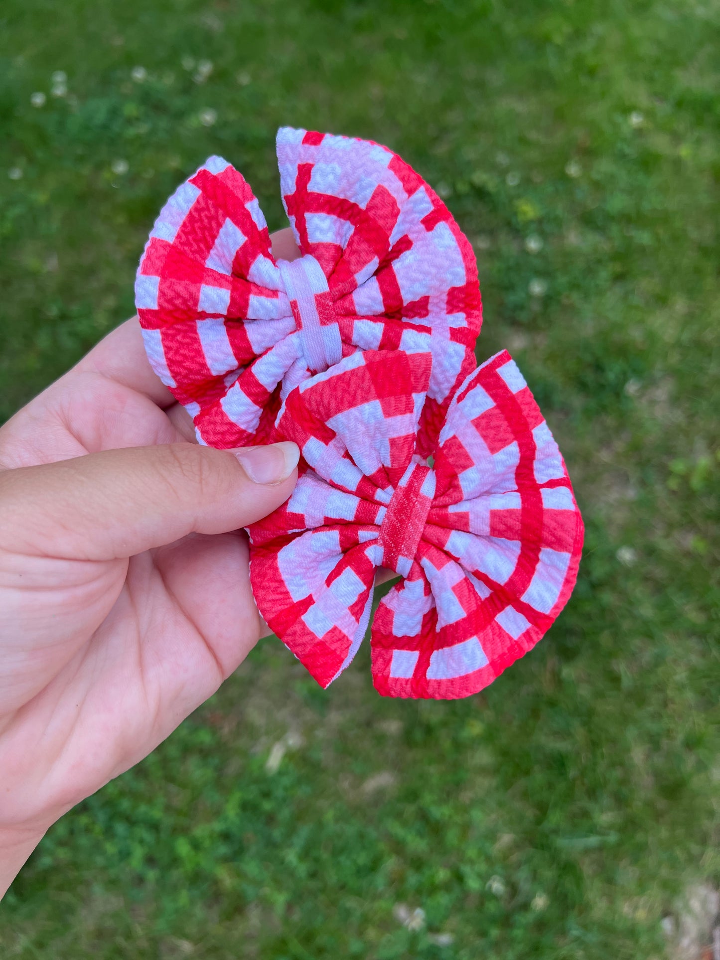 Red Gingham Pinwheel Piggie Set