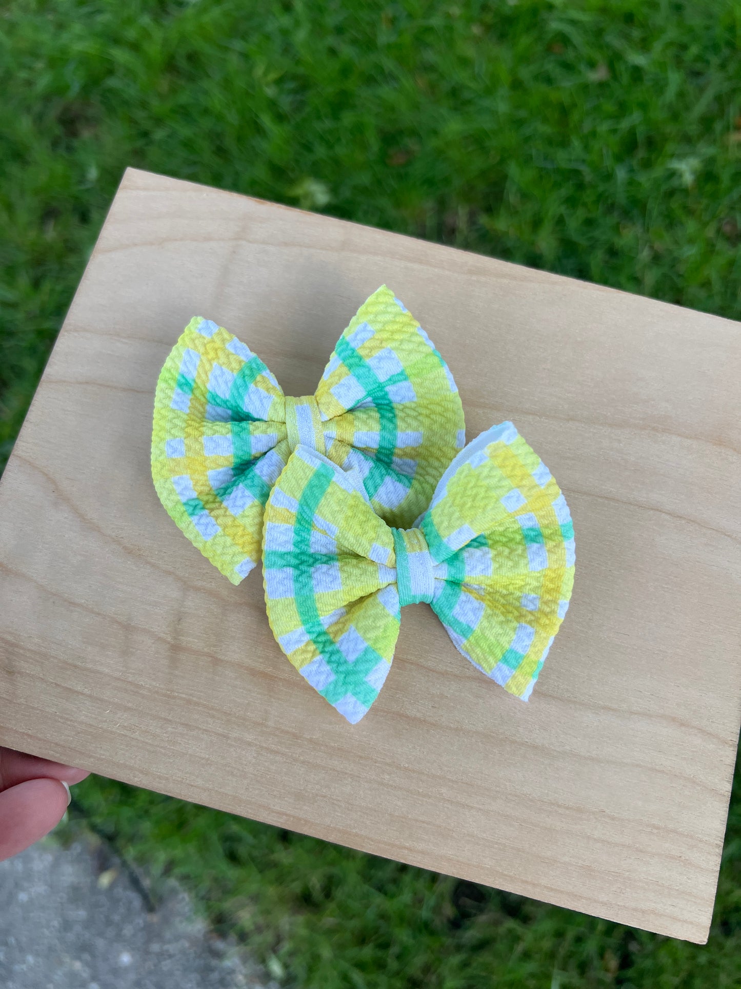 Yellow/Green Gingham Classic Piggies