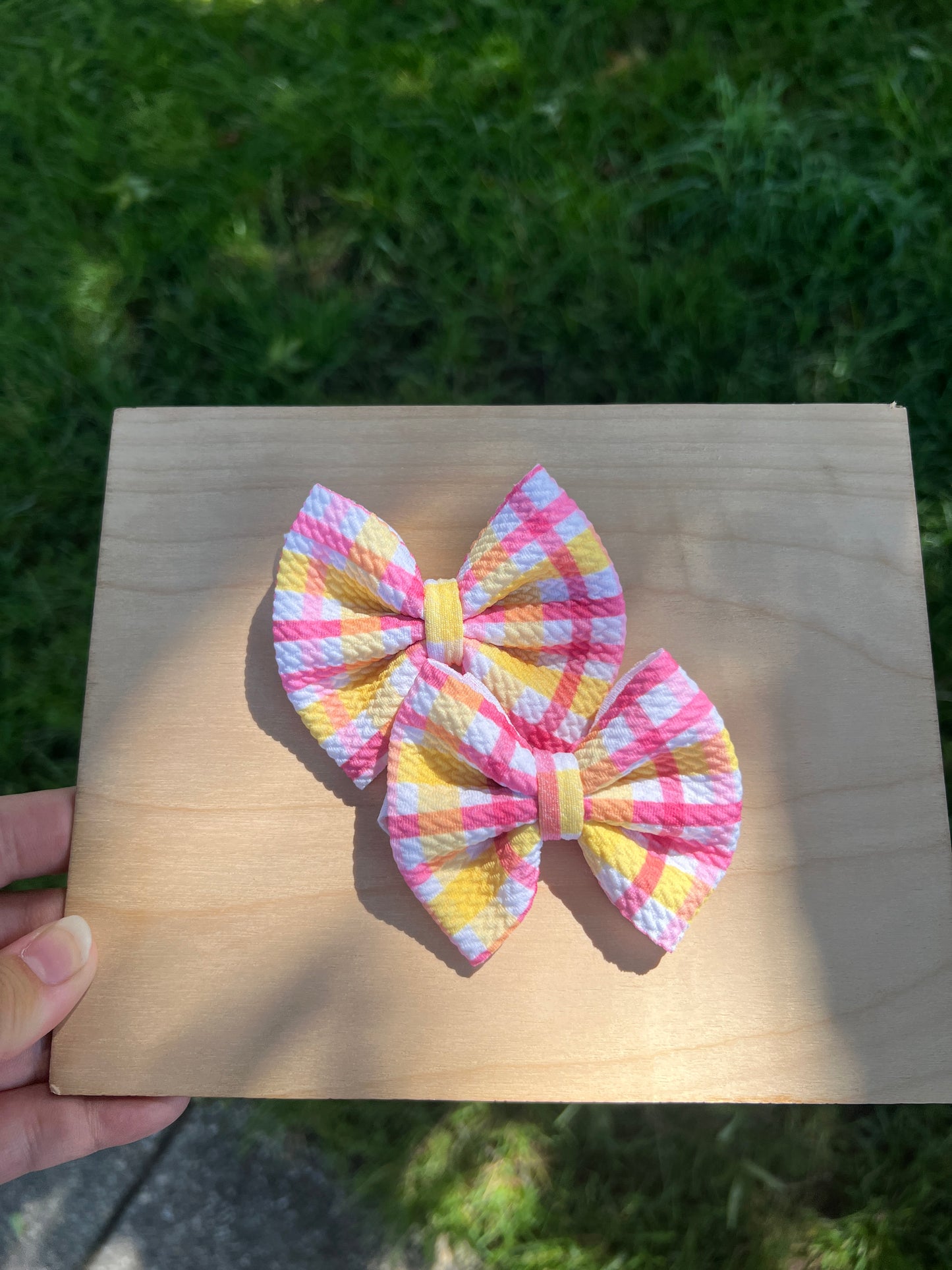 Pink/Yellow Gingham Classic Piggies