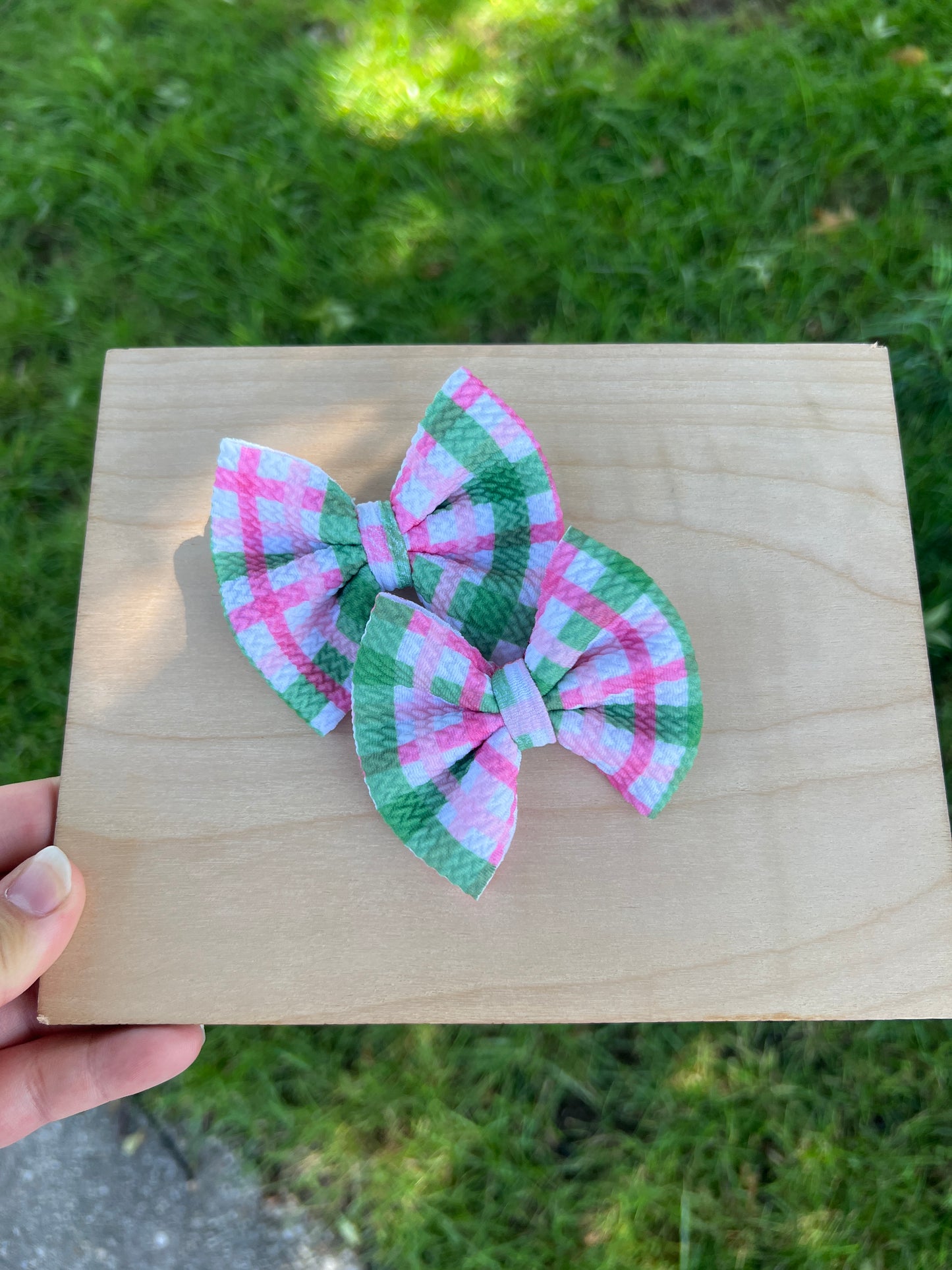 Pink/Green Gingham Classic Piggies