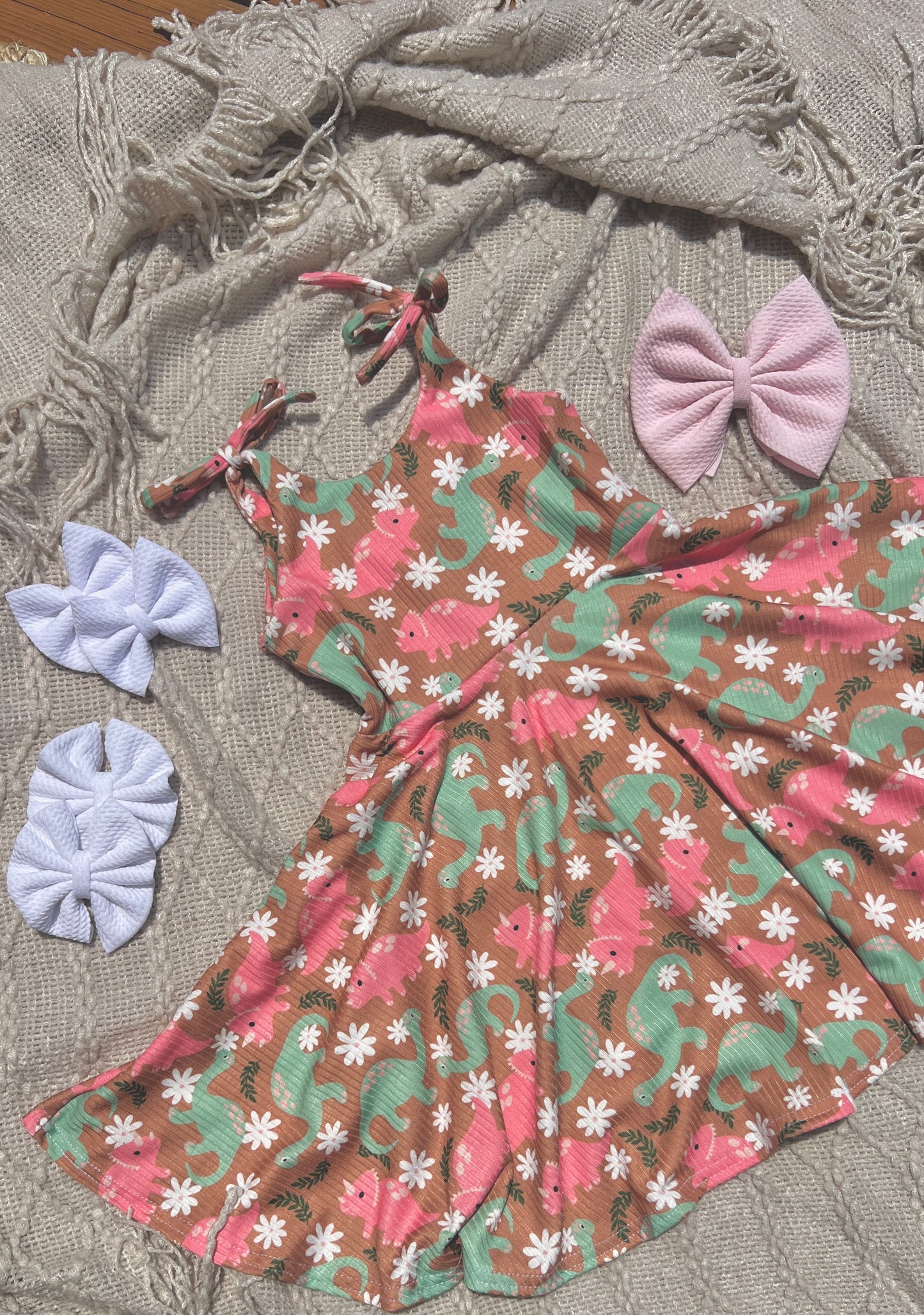 Girly Dino Dress - baby