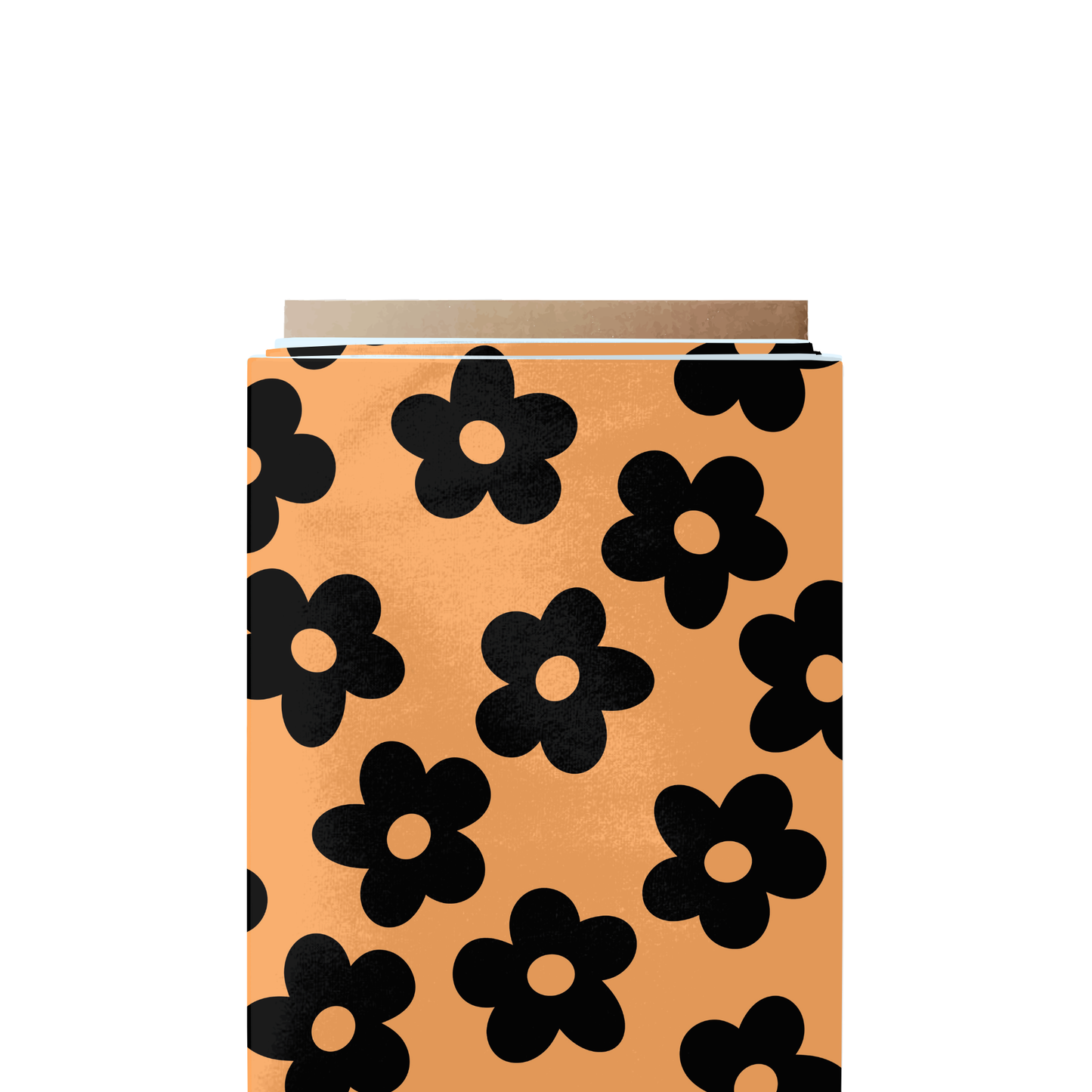 Floral Orange & Black Fabric