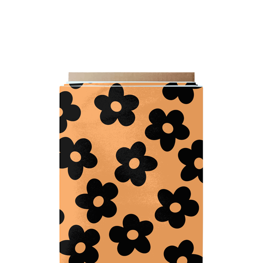 Floral Orange & Black Fabric