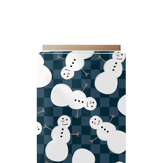 Checkered Snowman Fabric