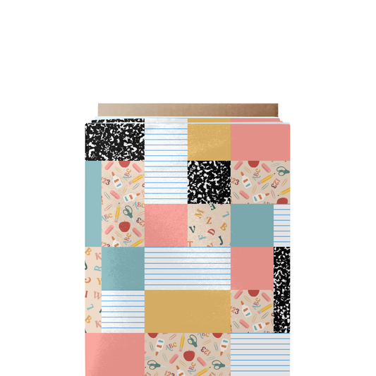 School Patchwork Fabric