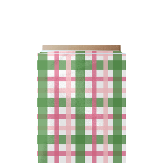 Pink and Green Gingham Fabric