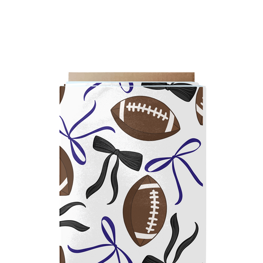 Coquette Purple & Black Football Fabric