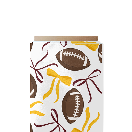 Coquette maroon & yellow Football Fabric