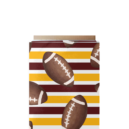 Maroon & Yellow stripe Football Fabric
