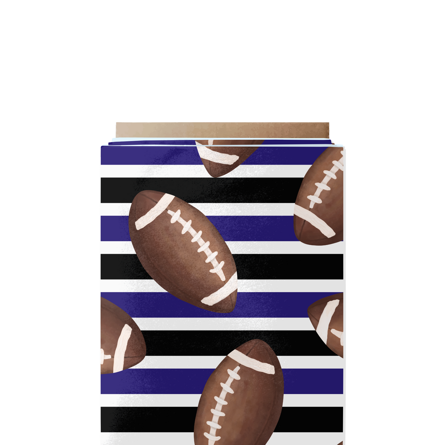 Purple & Black stripe Football Fabric