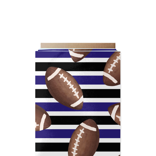Purple & Black stripe Football Fabric