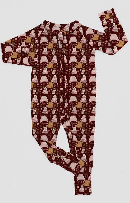 Bamboo Cozy in Maroon Onesie