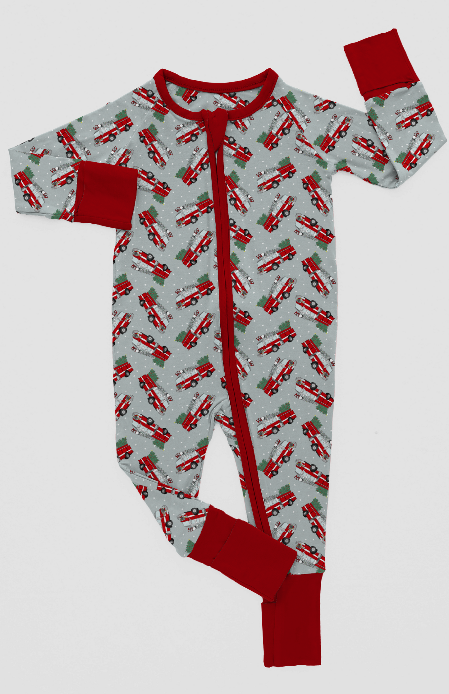 Bamboo holiday firetrucks Onesie