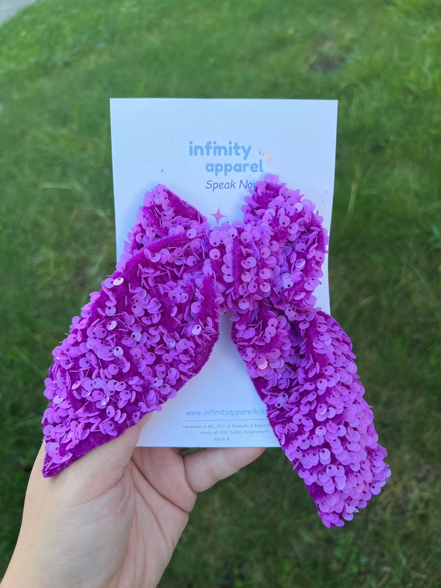 Speak Now-Purple Clip Bow