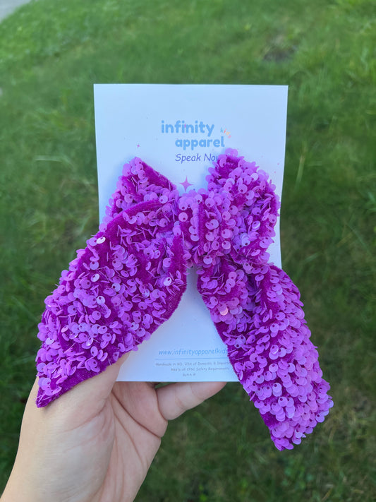 Speak Now-Purple Clip Bow