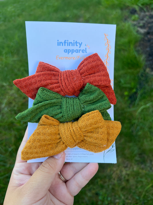 Evermore/Folklo- clip hair bows