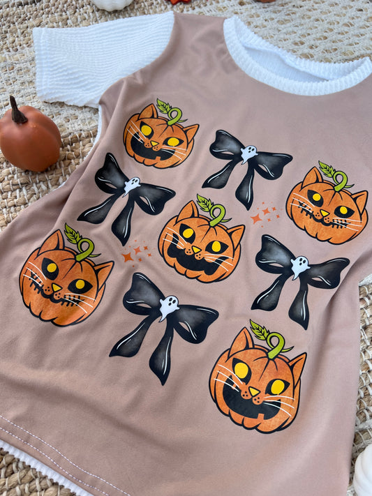 Coquette Pumpkin Cats Tee
