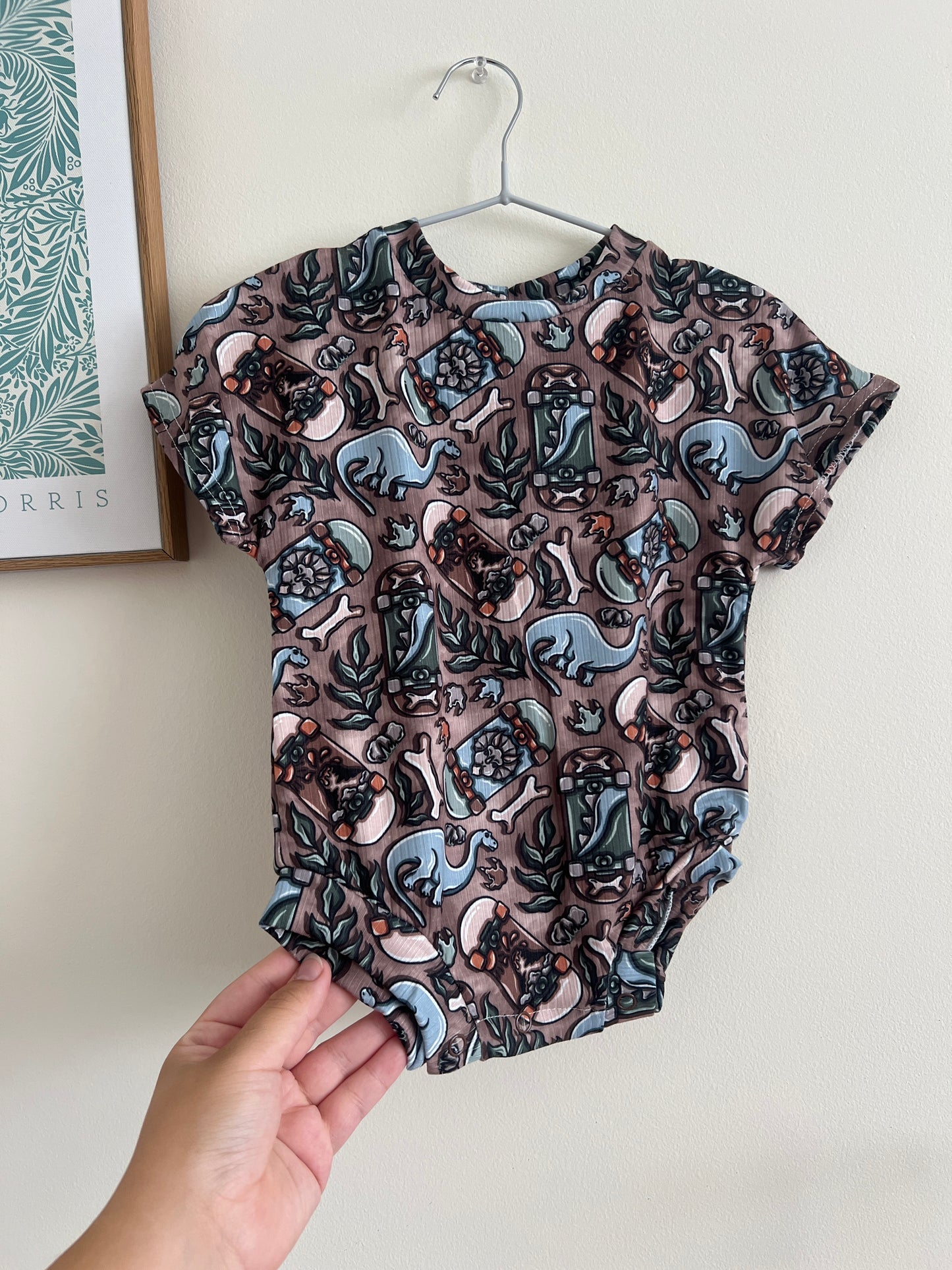 Dinos & Skateboards Baggy Tee Onesie