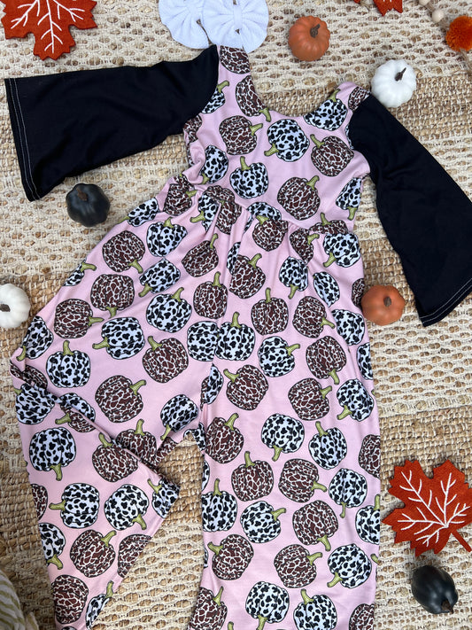 Western Pumpkin Pant Romper