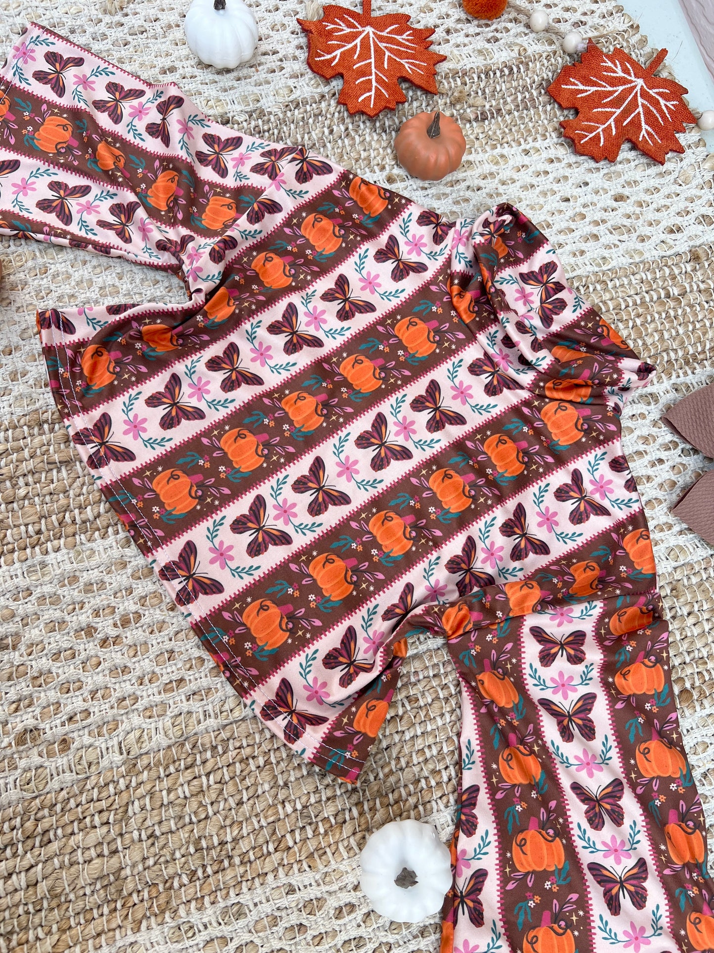 Butterfly Pumpkins Mock Neck Top