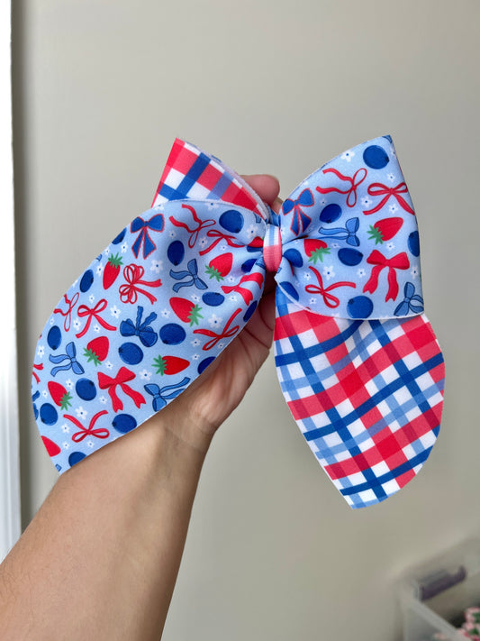 Strawberry & Blueberry Cheer bow