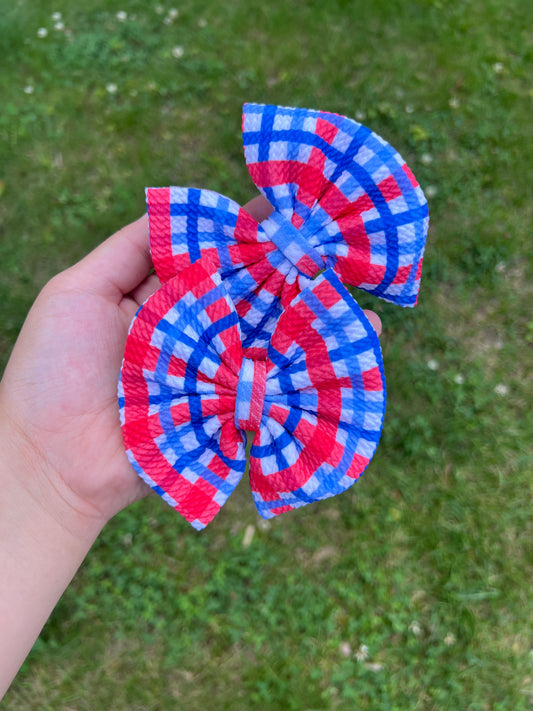 Red/Blue Large Gingham Piggie Set