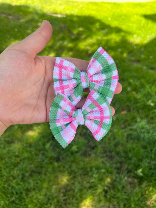 Pink/Green Gingham Classic Piggies