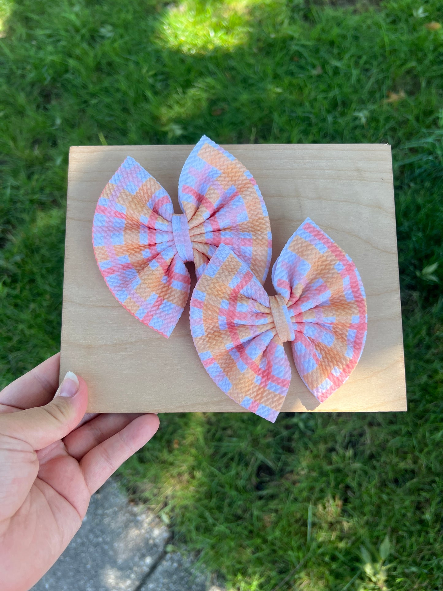 Peachy Large Gingham Piggie Set